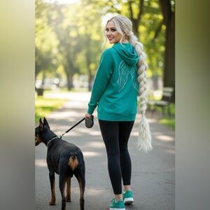 Y2K Victoria’s Secret green stuffed Angel Wings hoodie medium